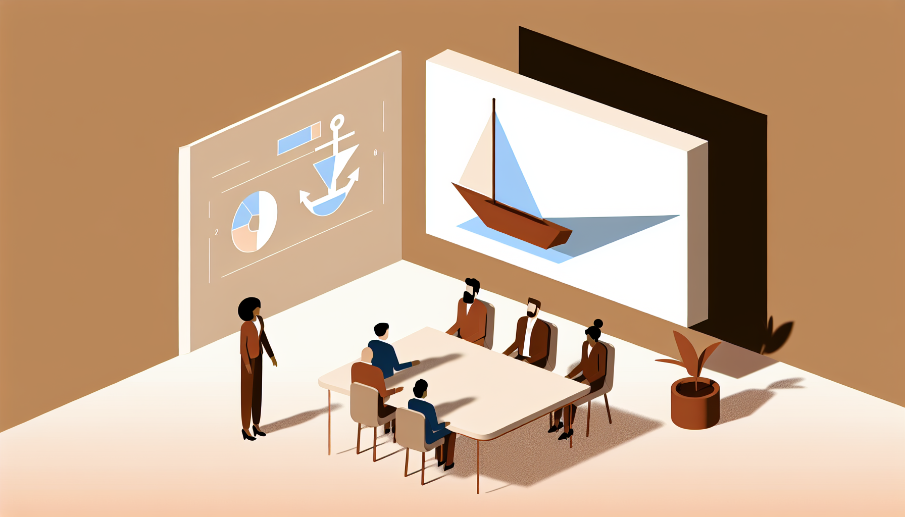 Sailboat Retrospective — team reflecting on what drives and slows progress