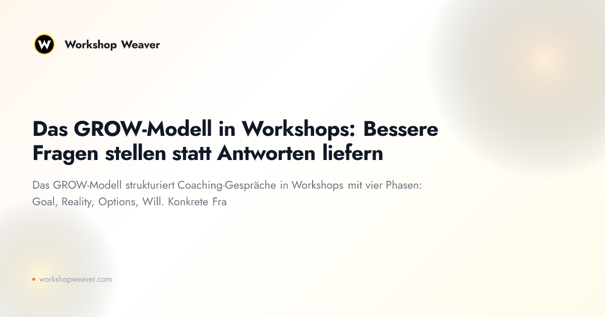 Das GROW-Modell in Workshops: Bessere Fragen stellen statt Antworten liefern